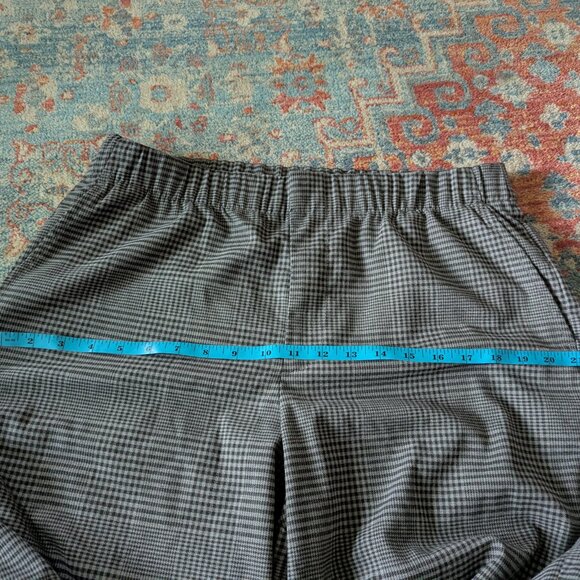 Gap Easy Straight Gray Black Plaid Pants Women's Large Elasticated Waist - Picture 10 of 12